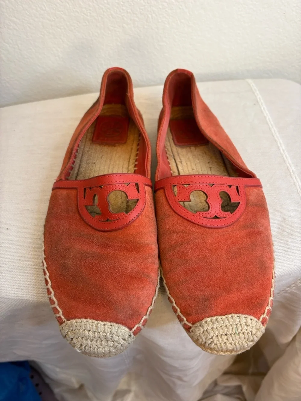 TORY BURCH LONNIE LOGO ESPADRILLES, SIZE 9